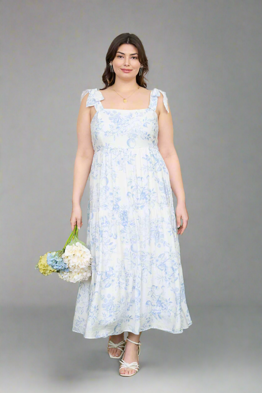 Moniq | Blossom Tiered Midi Dress | Transitional| Curvy