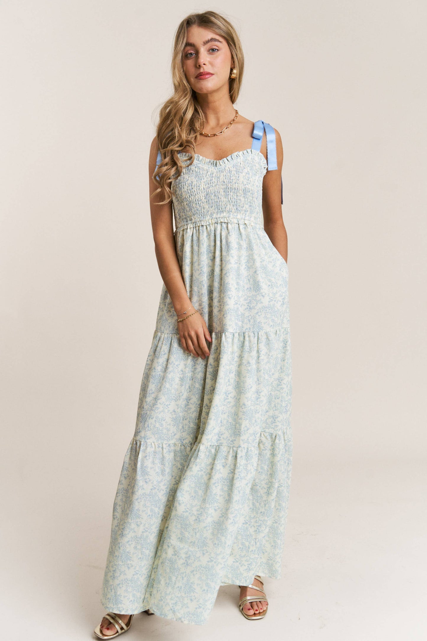Luxe Floral Tiered Maxi Dress | Transitional