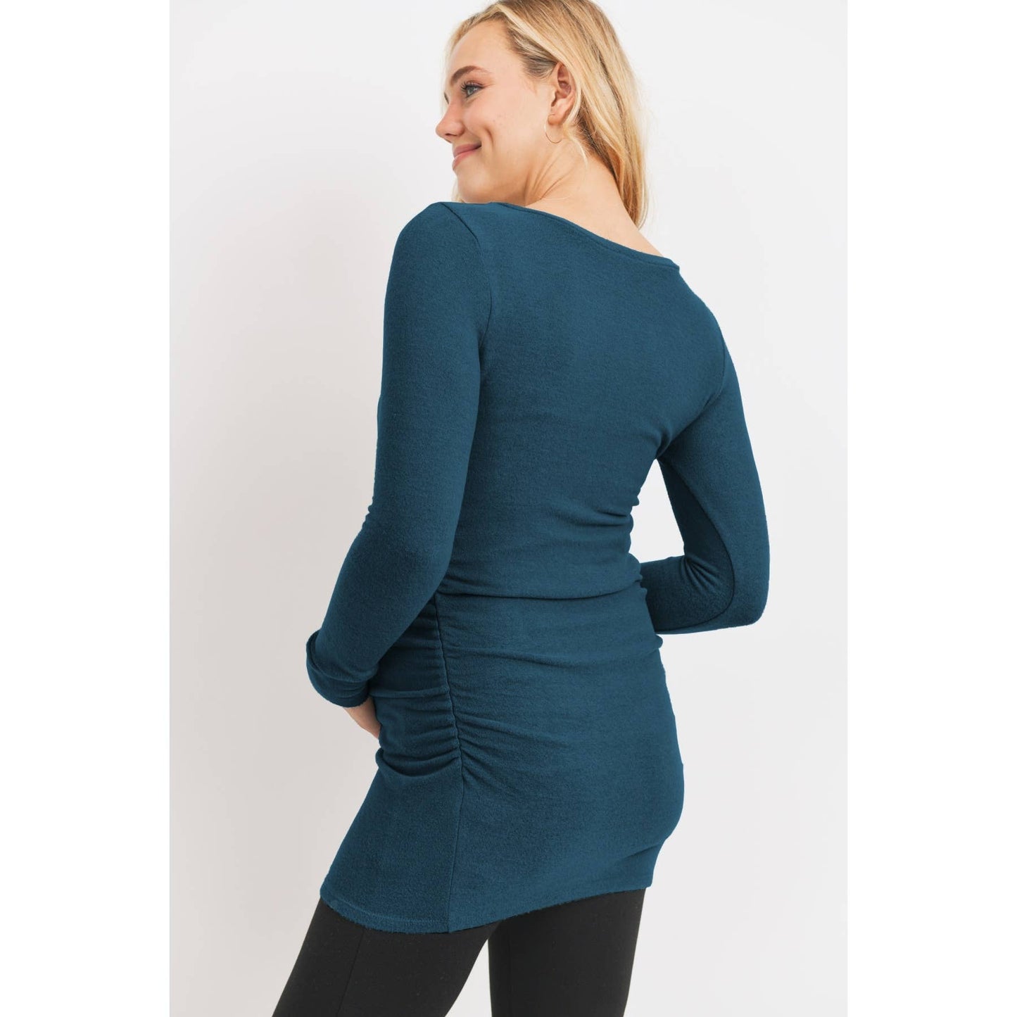 Maternity shirt dark teal long sleeve