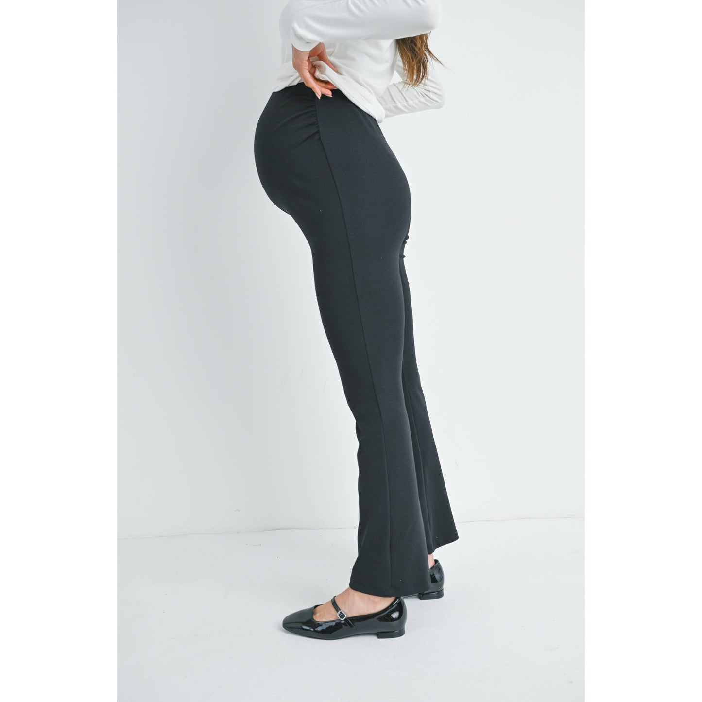 High-Rise Ribbed Pants | Maternity