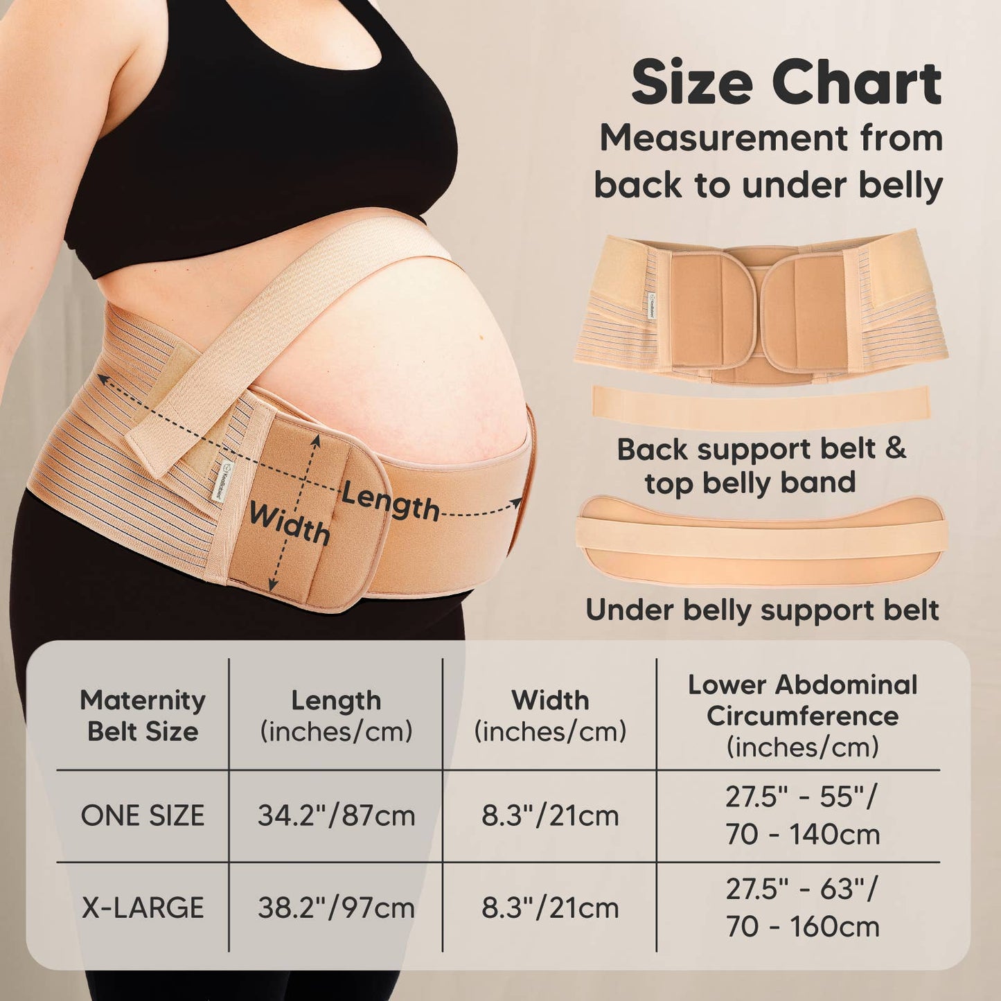 KeaBabies Nurture 2-in-1 Maternity Band (Classic Ivory)