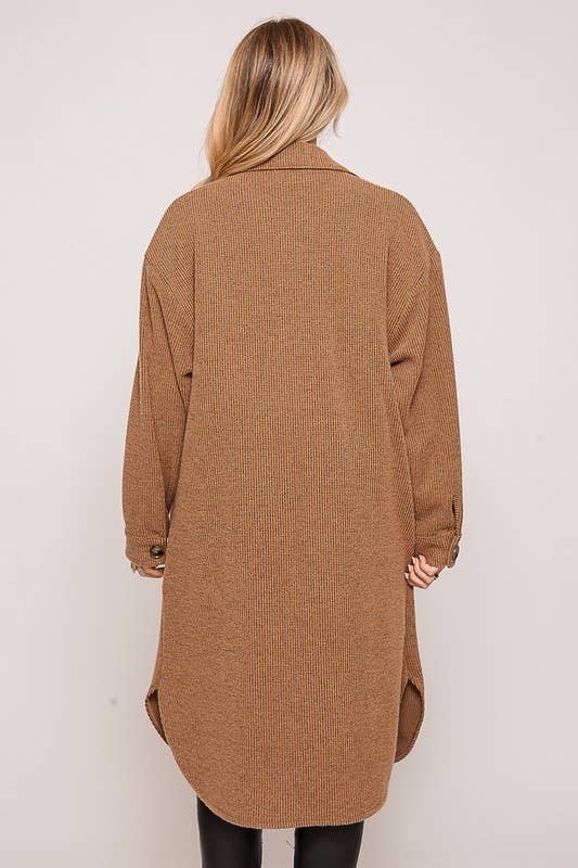 Oversized Waffle Shacket