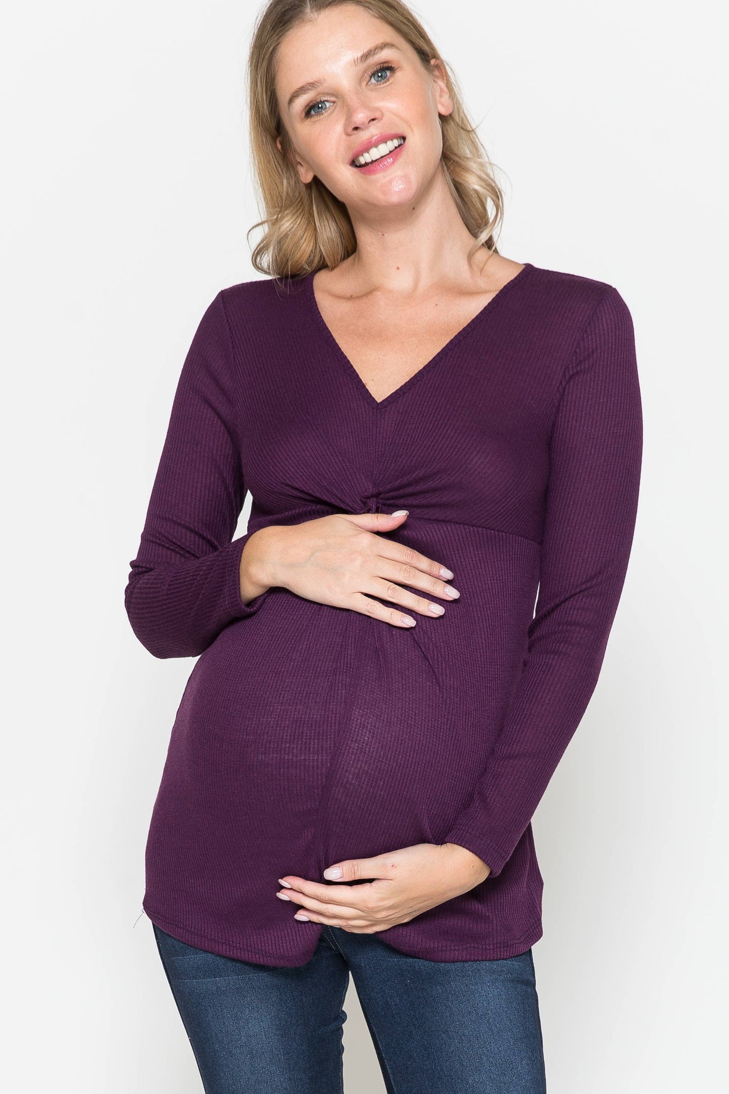 Maternity V-Neck Rib top