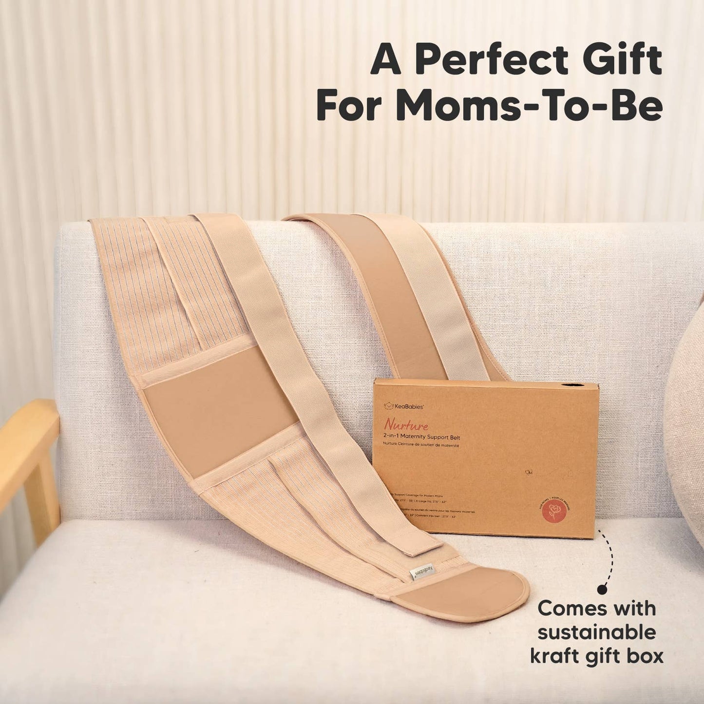 KeaBabies Nurture 2-in-1 Maternity Band (Classic Ivory)