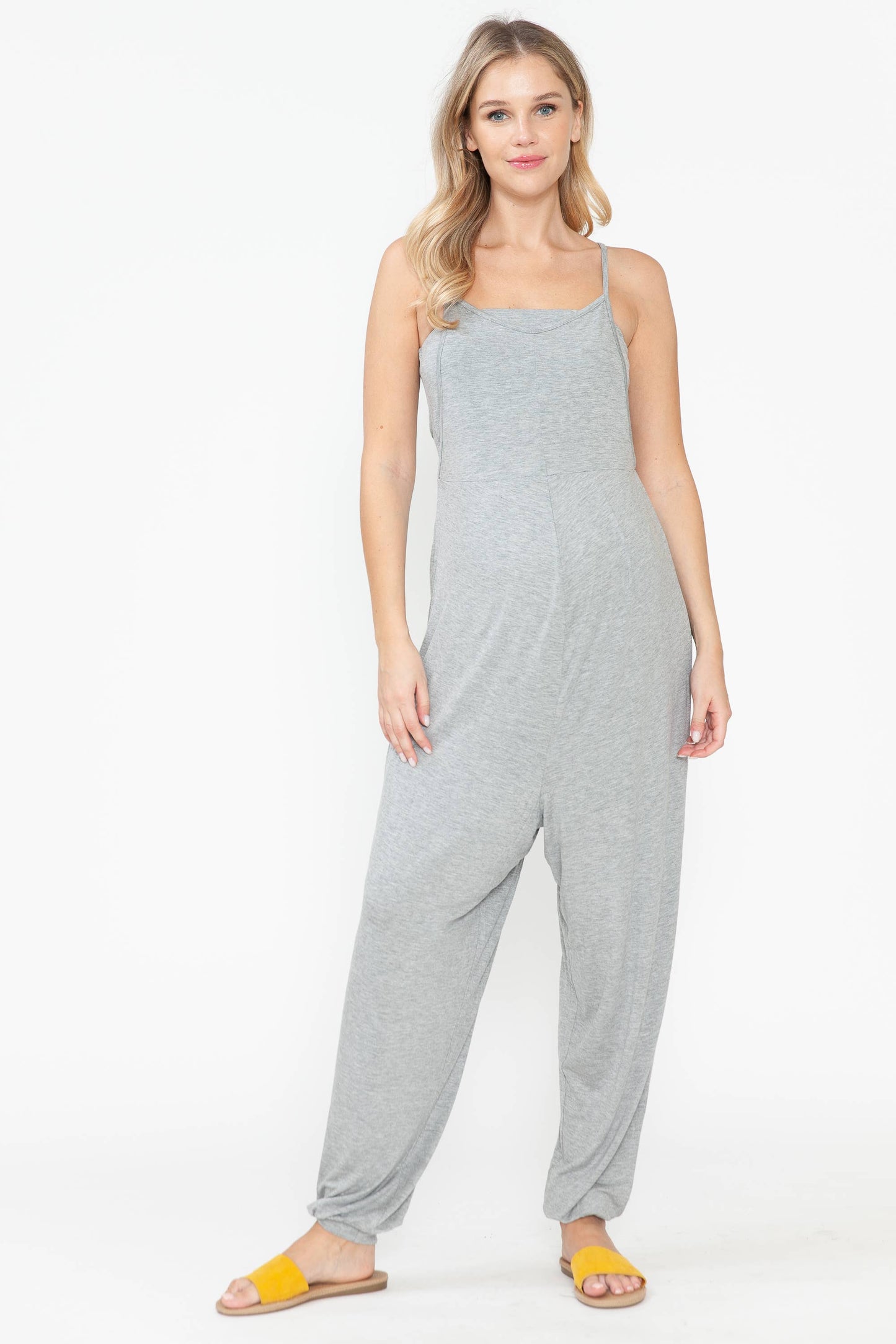 Maternity Jumpsuit & Long Cardigan Set |3 pc | Grey