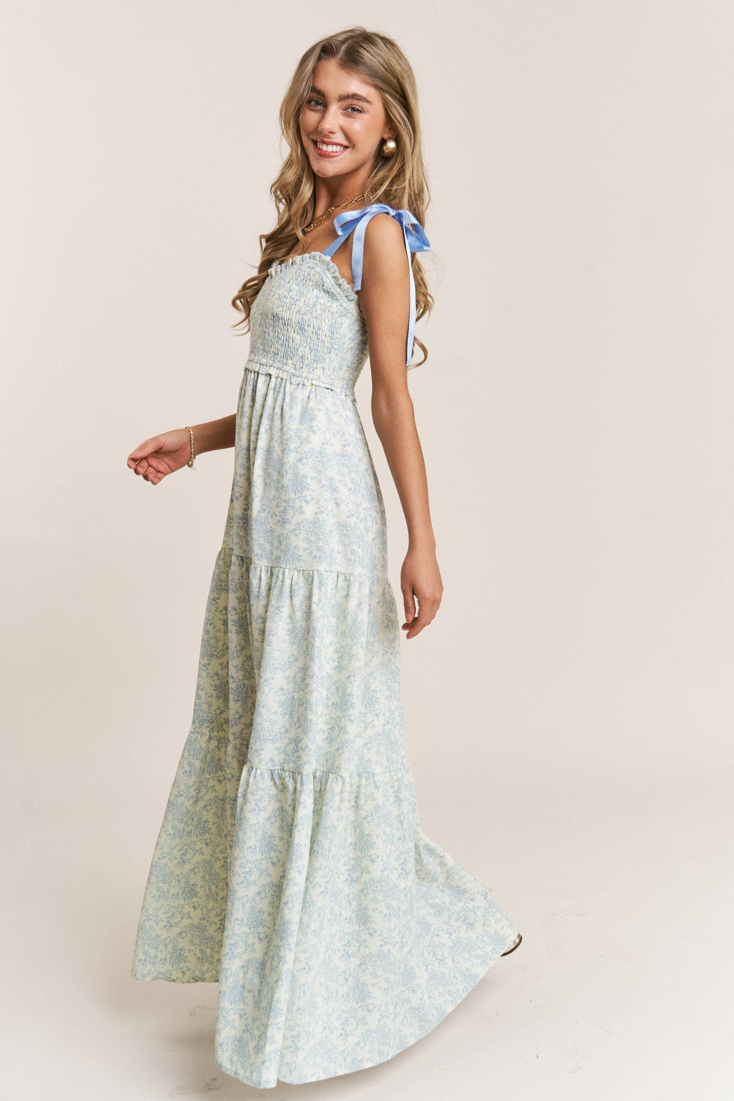 Luxe Floral Tiered Maxi Dress | Transitional