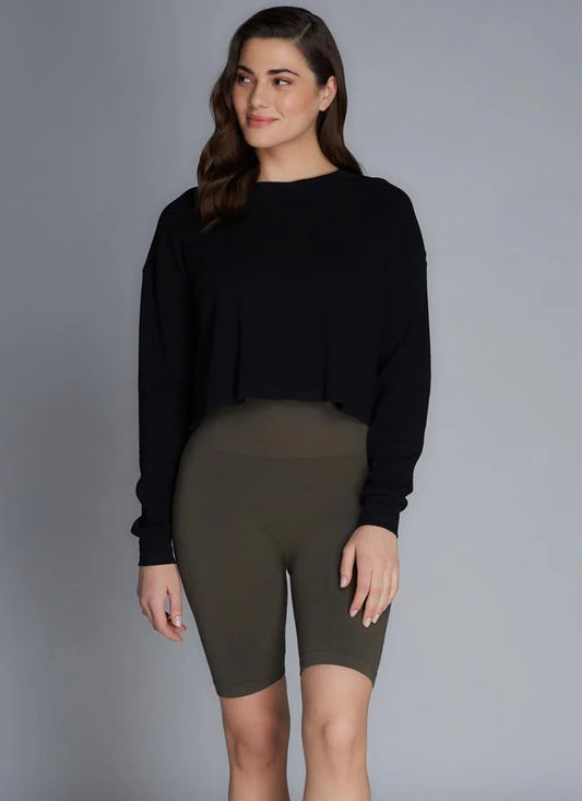 C’est Moi| RIB HIGH WAISTED BIKER SHORTS