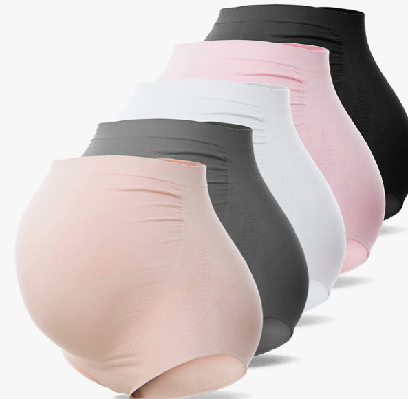 Spdoo Over Bump Lace Maternity Underwear Cotton Plus Size Pregnancy Panties  Adjustable High Waist Postpartum Belly Support Briefs Pack of 3