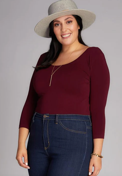 C'est moi| Bamboo 3/4 Sleeve | Curvy Collection (14-22)