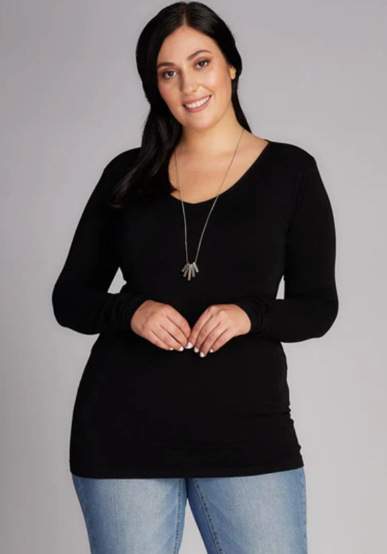 Bamboo V-Neck | Curvy Fit | ONE SIZE |
