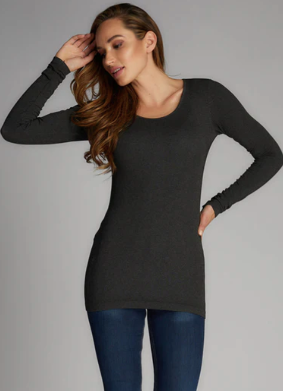 Bamboo Long Sleeve Scoop Neck | One Size |