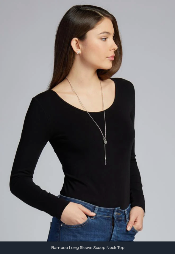 Bamboo Long Sleeve Scoop Neck | One Size |