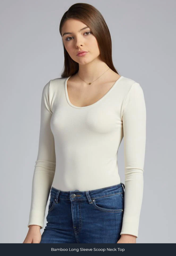 Bamboo Long Sleeve Scoop Neck | One Size |