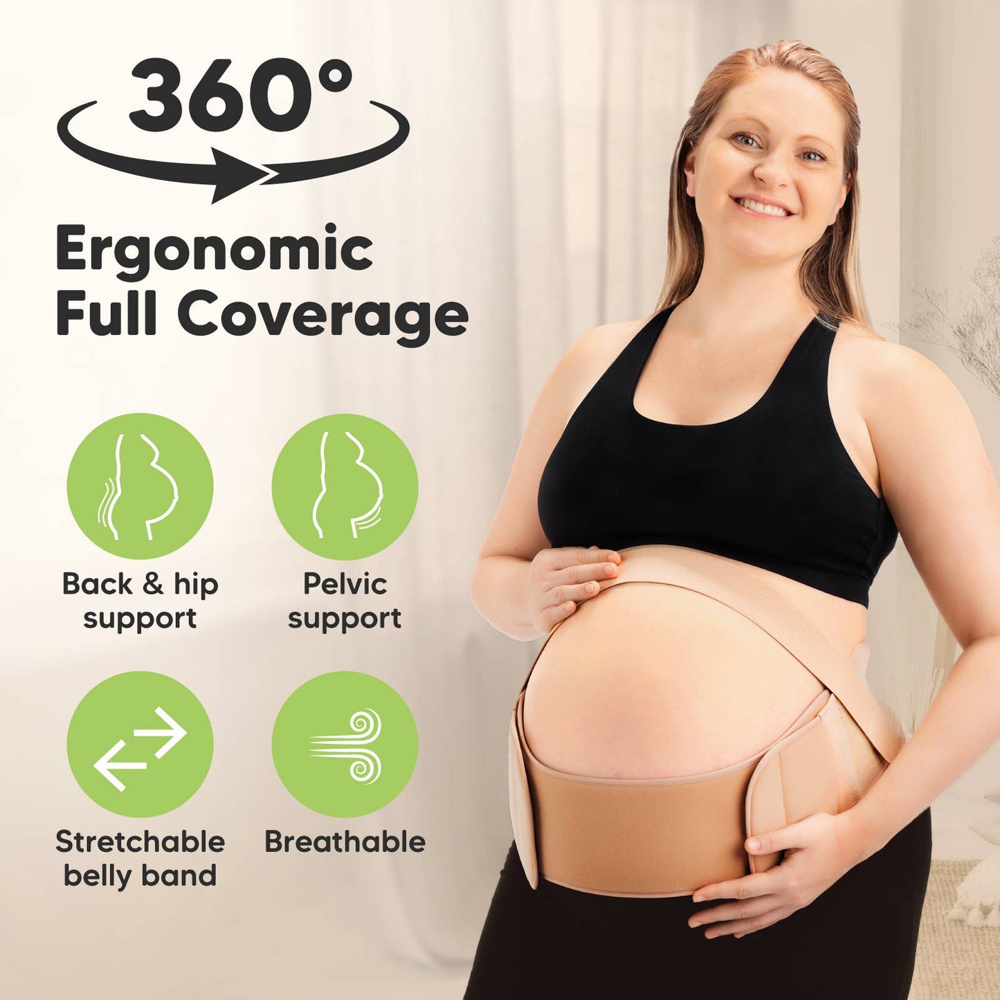 KeaBabies Nurture 2-in-1 Maternity Band (Classic Ivory)
