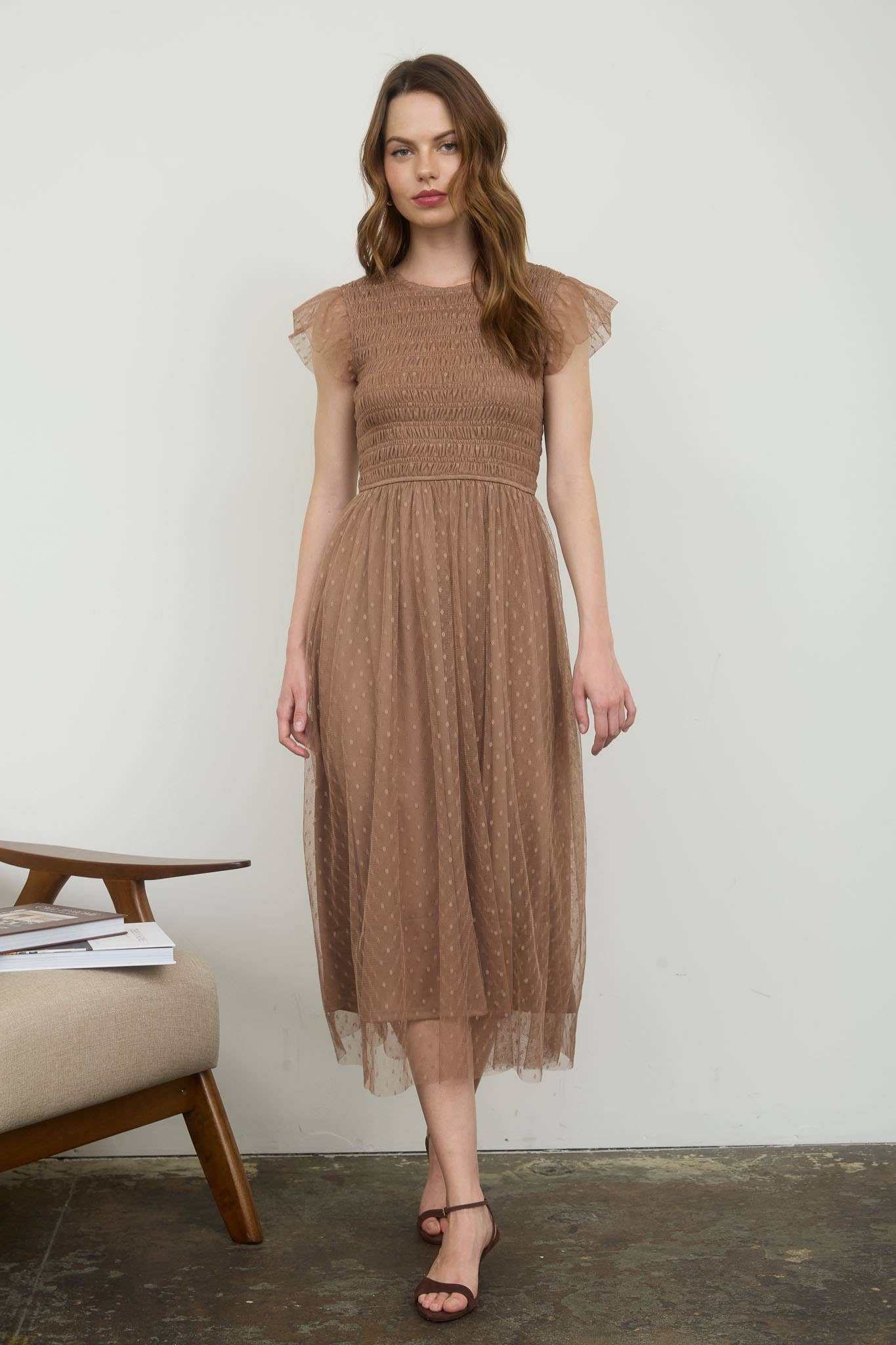 Aniston Smocked Midi Dress