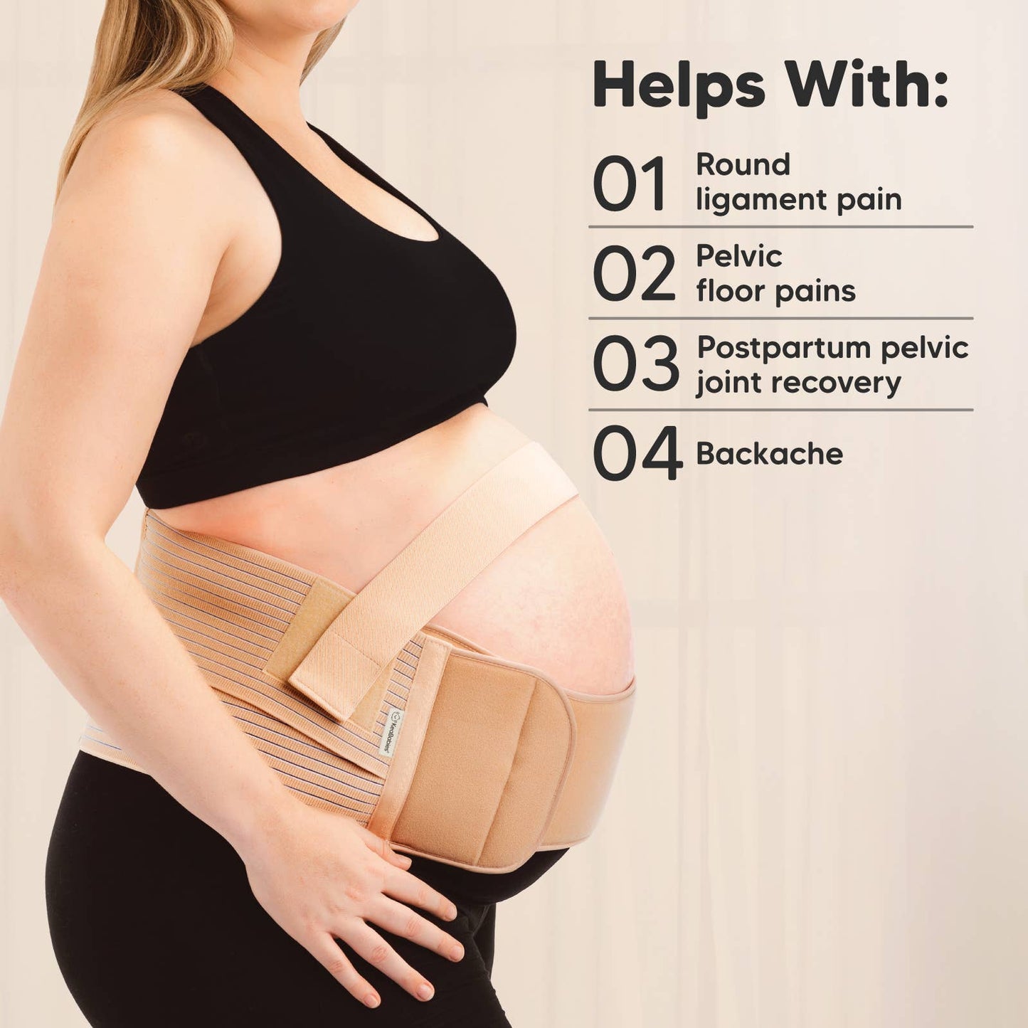 KeaBabies Nurture 2-in-1 Maternity Band (Classic Ivory)
