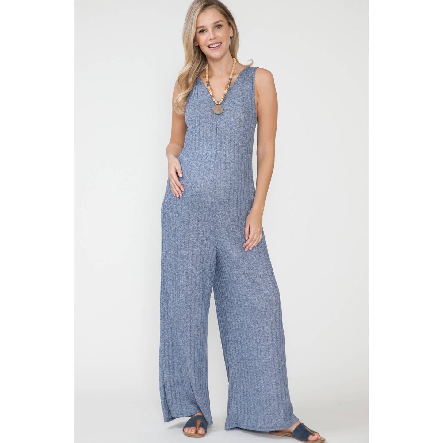 Maternity Jumpsuit & long Cardigan | 2 of set| Blue