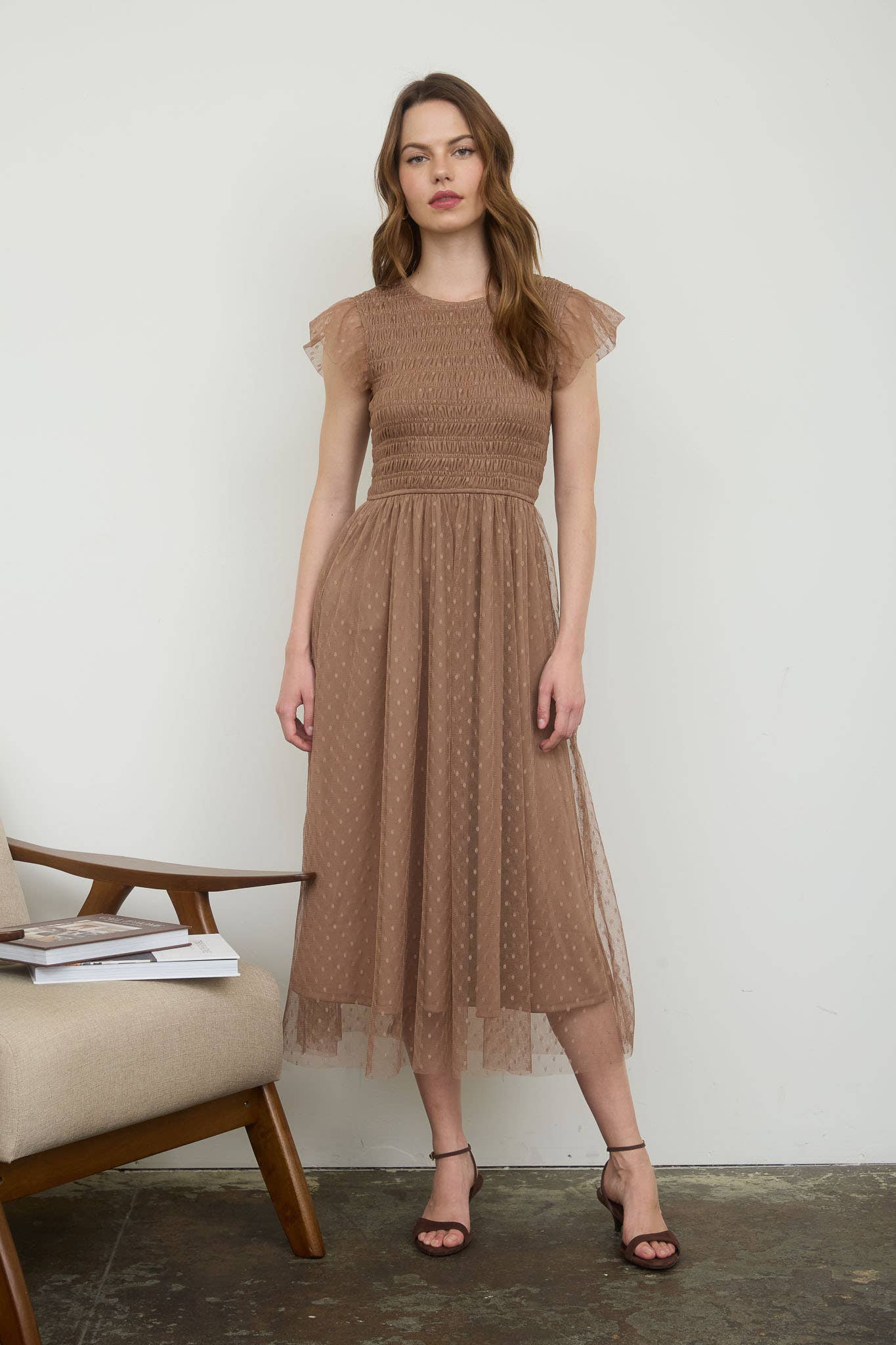 Aniston Smocked Midi Dress