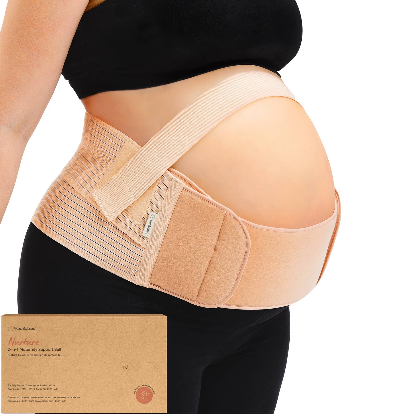 KeaBabies Nurture 2-in-1 Maternity Band (Classic Ivory)