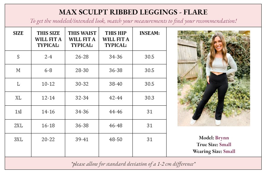 Max Sculpt Ribbed Leggings | Flare| Curvy| Regular Fit