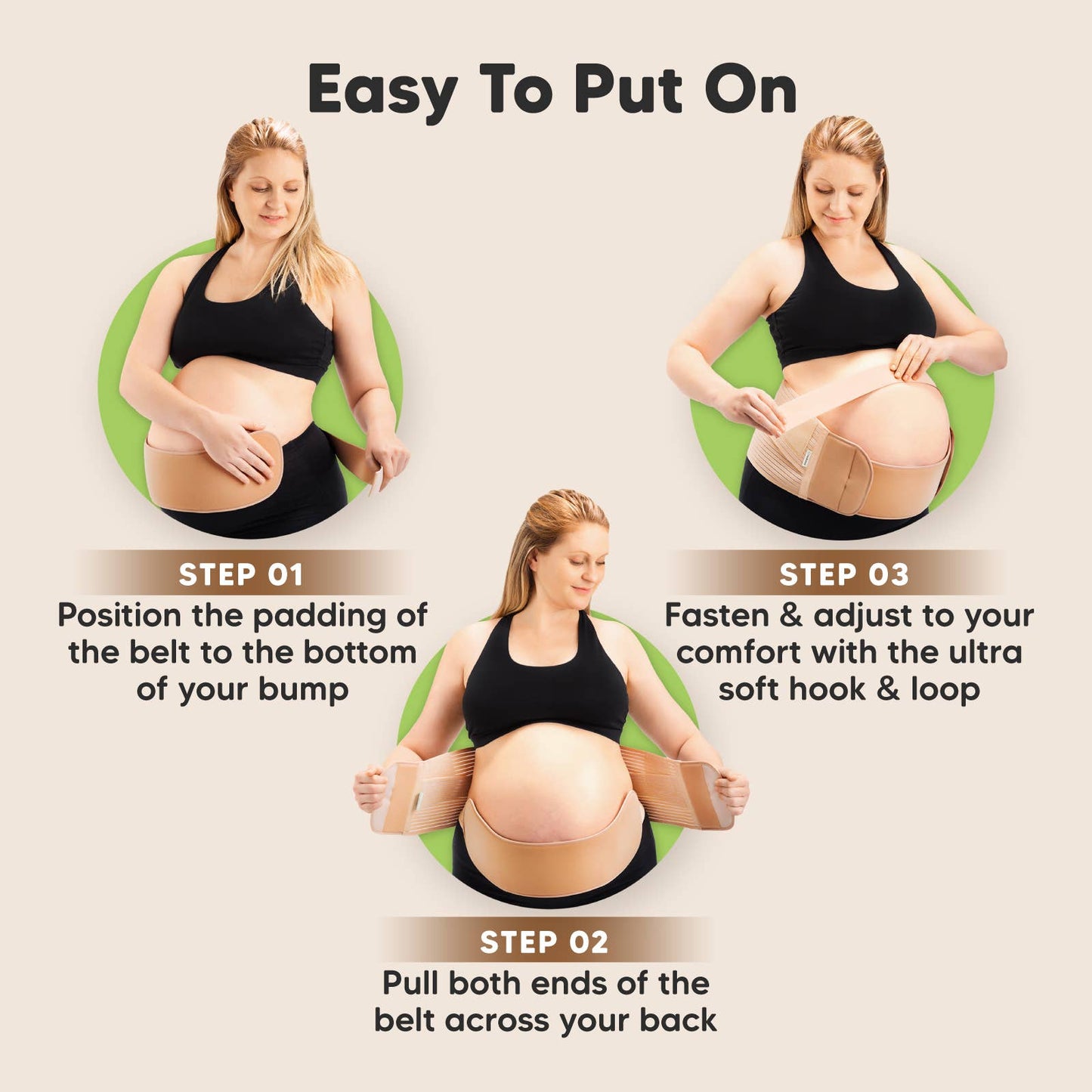 KeaBabies Nurture 2-in-1 Maternity Band (Classic Ivory)
