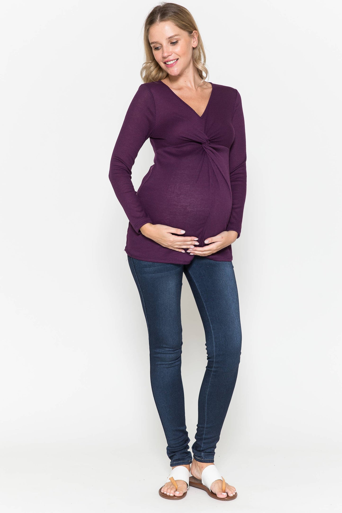Maternity V-Neck Rib top