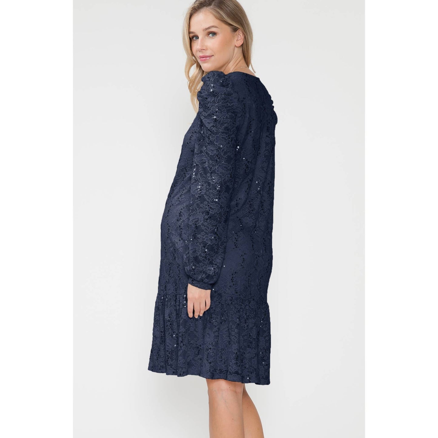 Maternity Vintage Laced Midi Dress