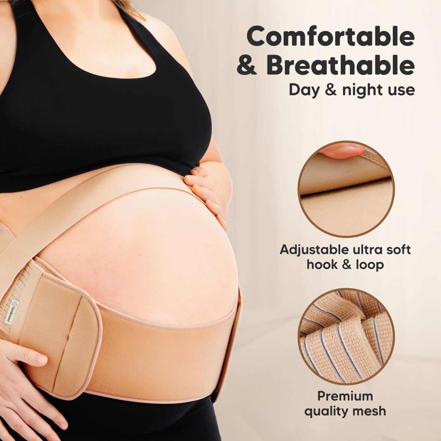 KeaBabies Nurture 2-in-1 Maternity Band (Classic Ivory)