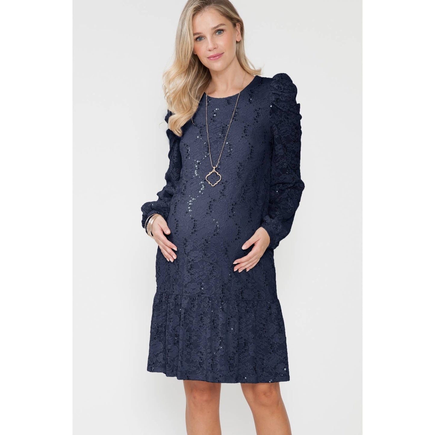 Maternity Vintage Laced Midi Dress