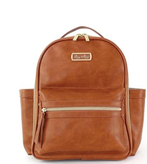 Itzy Ritzy Mini Diaper Bag Backpack Cognac