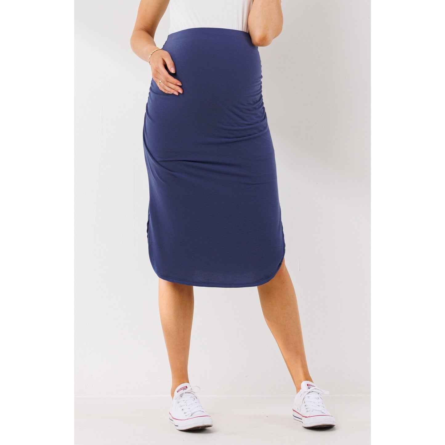 Soft Terry Side Slit Maternity Skirt