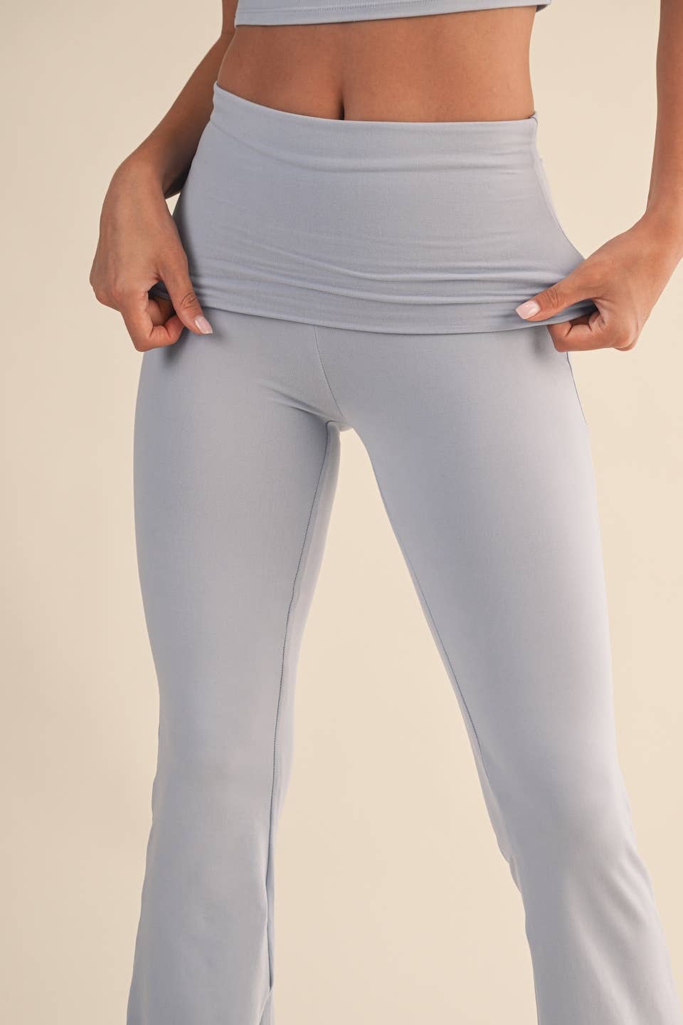 Soft Knit Foldover Flare Pants