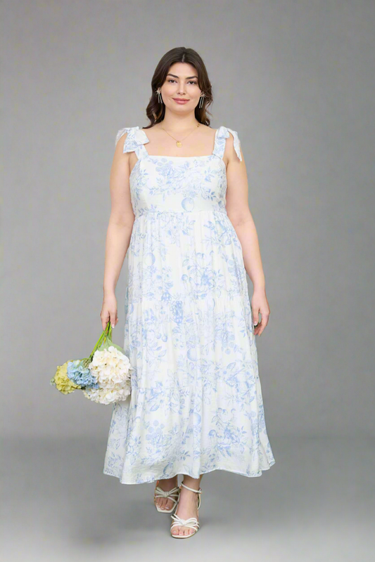 Moniq | Blossom Tiered Midi Dress | Transitional| Curvy