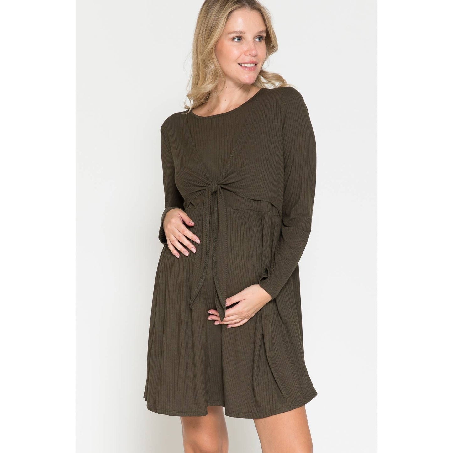 Maternity Wrap Waist Midi