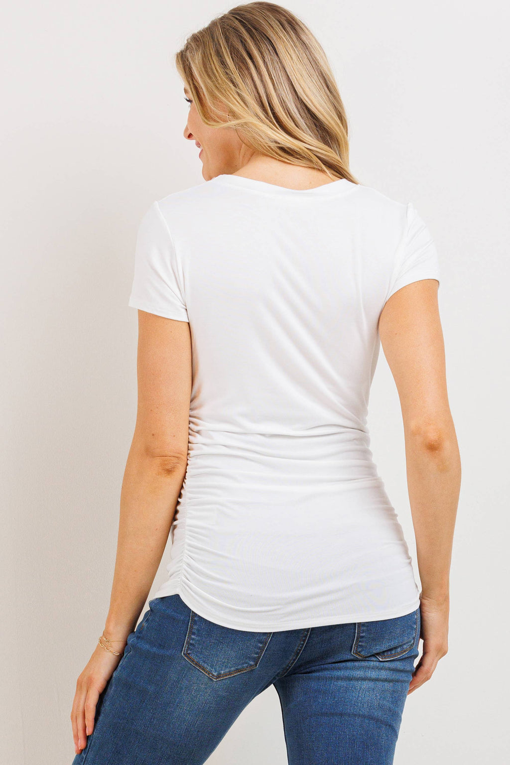 Ruched Short Sleeve Maternity T-Shirt