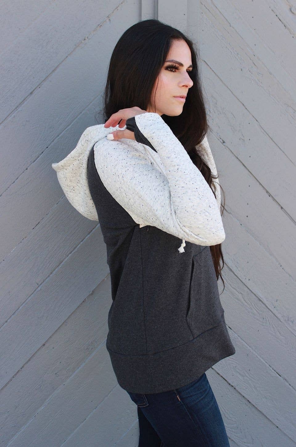 Nursing Hoodie - Oatmeal Waffle