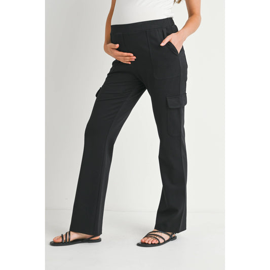 Straight Leg Maternity Knit Cargo Pants