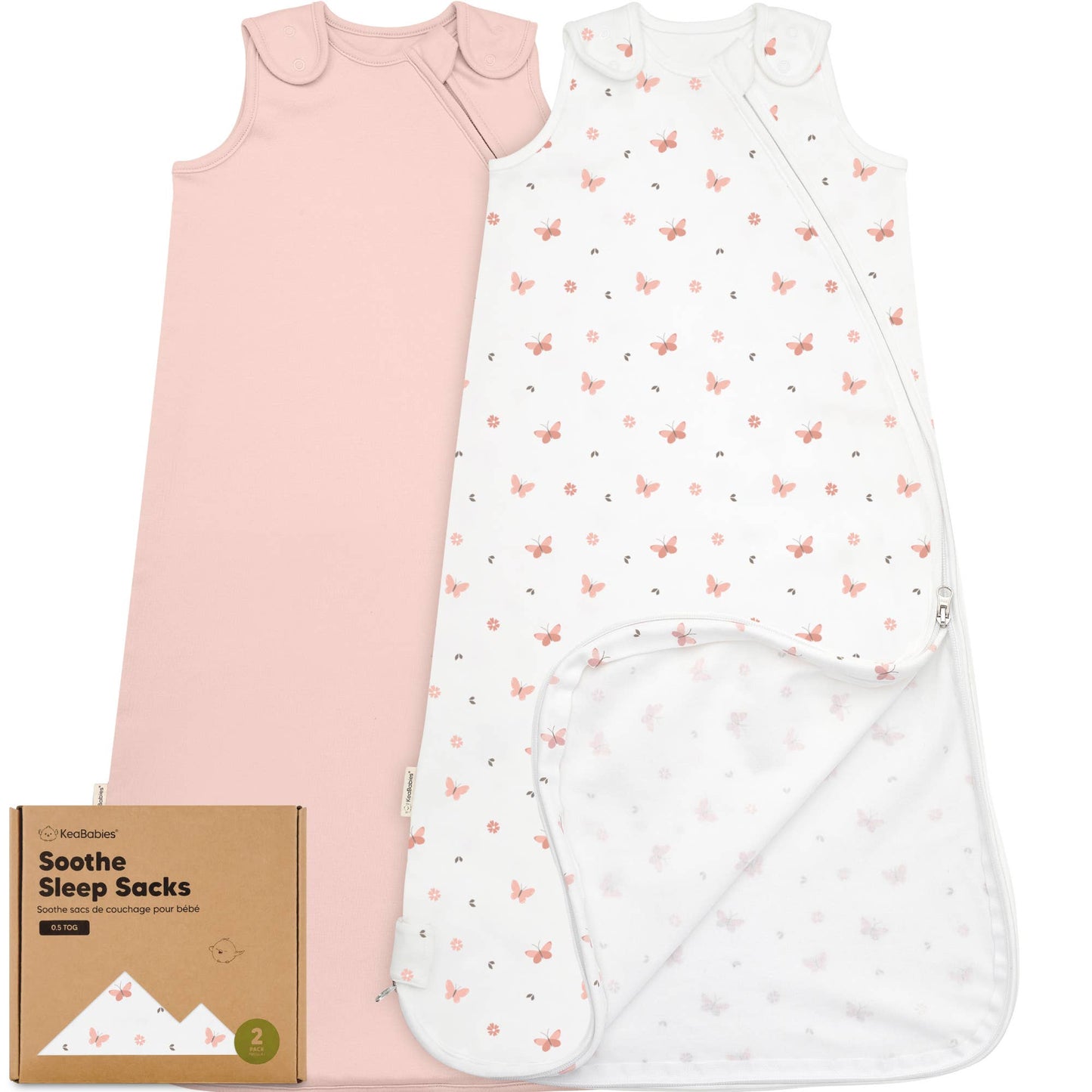 Soothe Sleep Sack, Baby Wearable Blanket: Butterflies 2 PC | MEDIUM