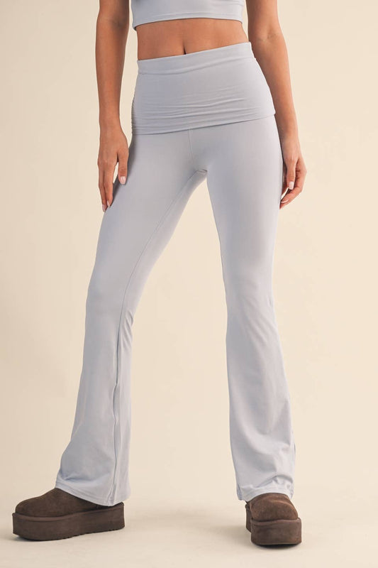 Soft Knit Foldover Flare Pants