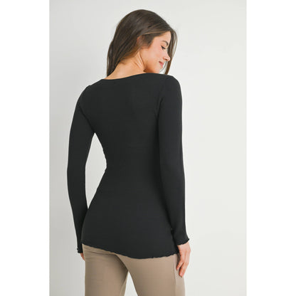 Ribbed Long Sleeve Maternity Knit Top