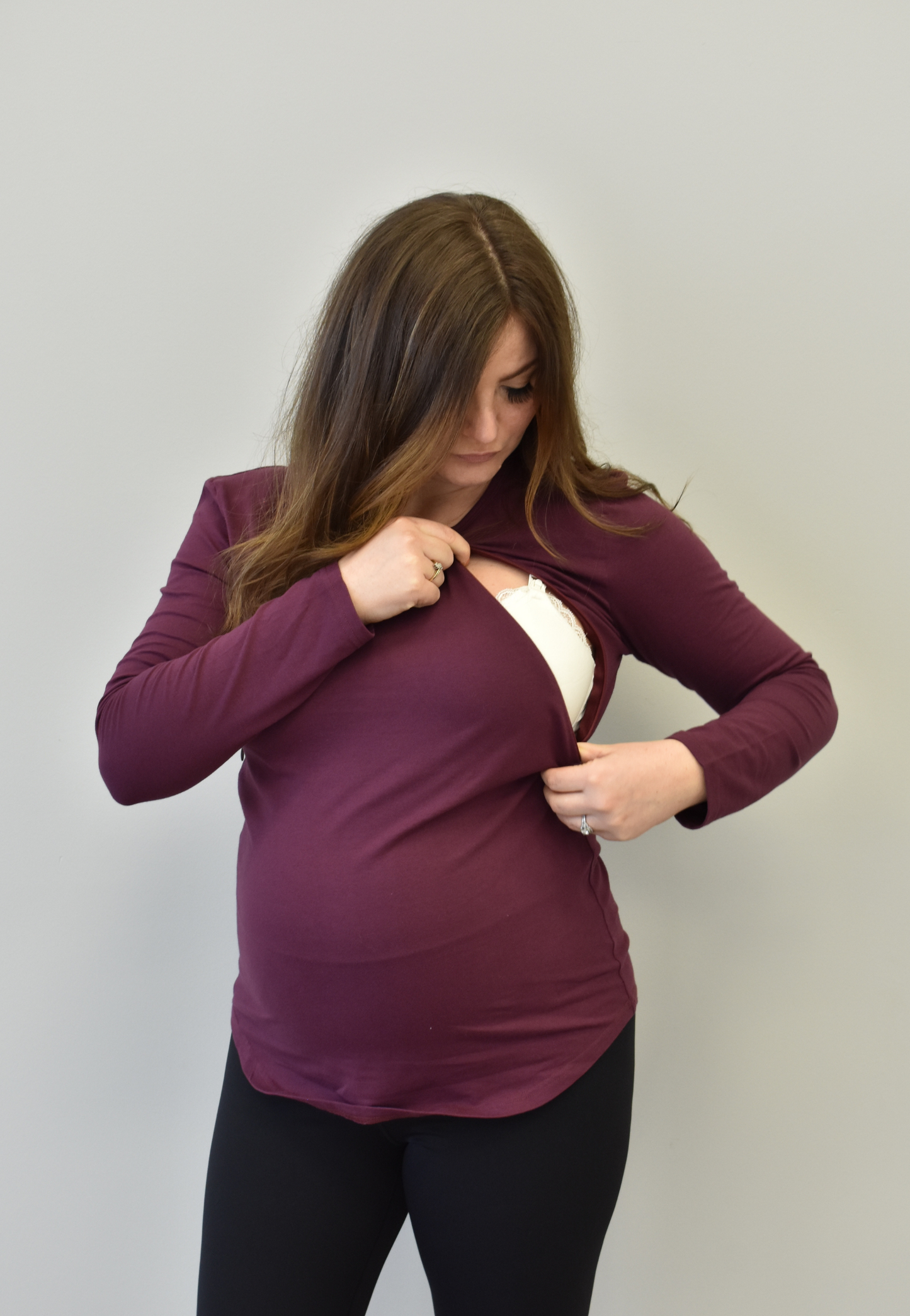 Zipper Long Sleeve Nursing Top