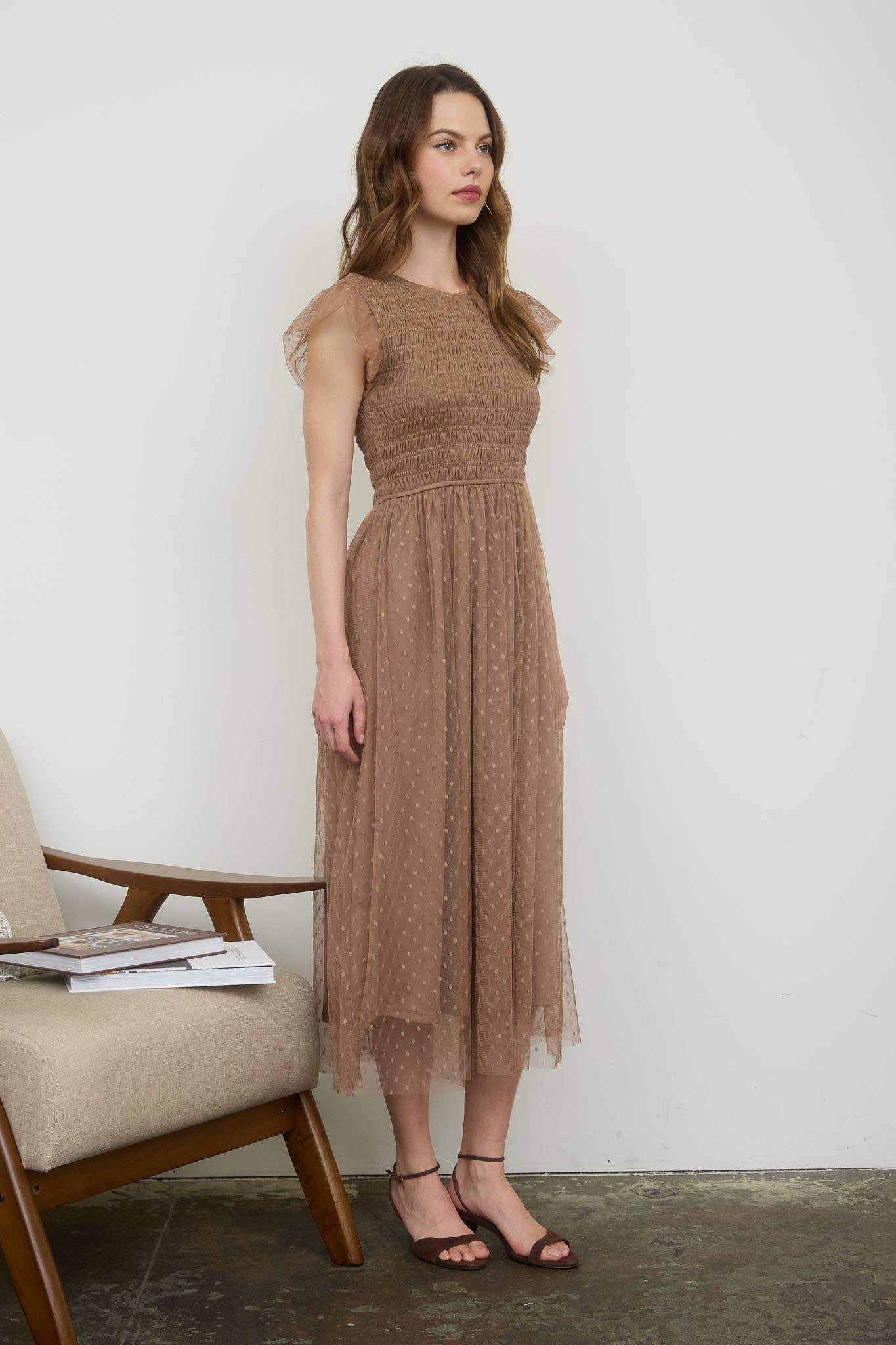 Aniston Smocked Midi Dress