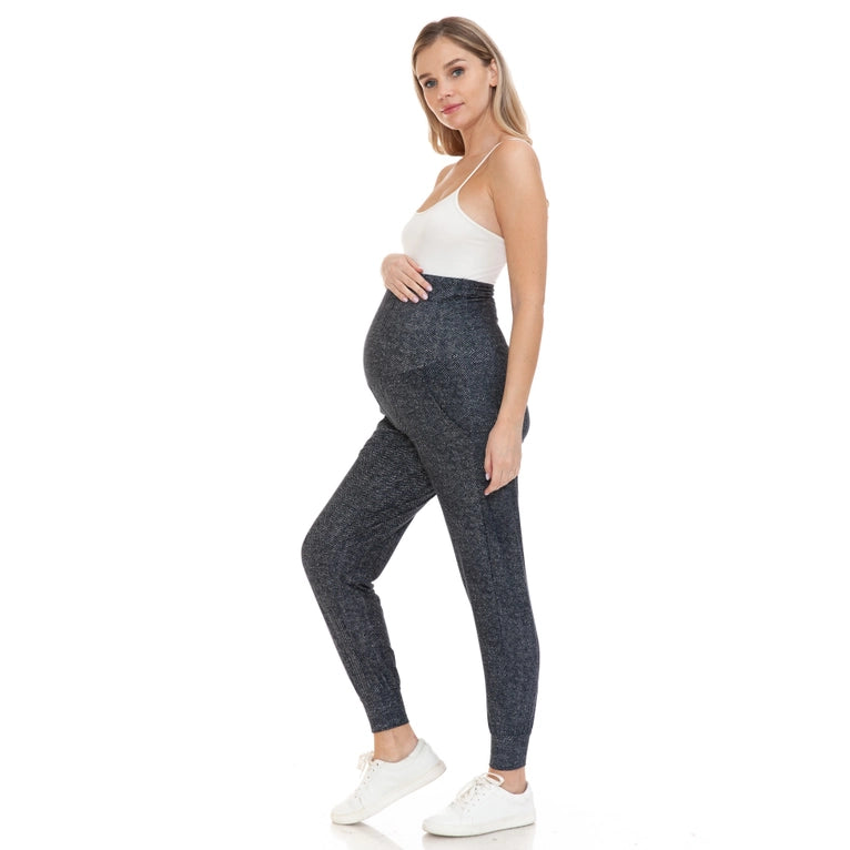 Butter Soft Maternity Jogger | Slate | Chevron