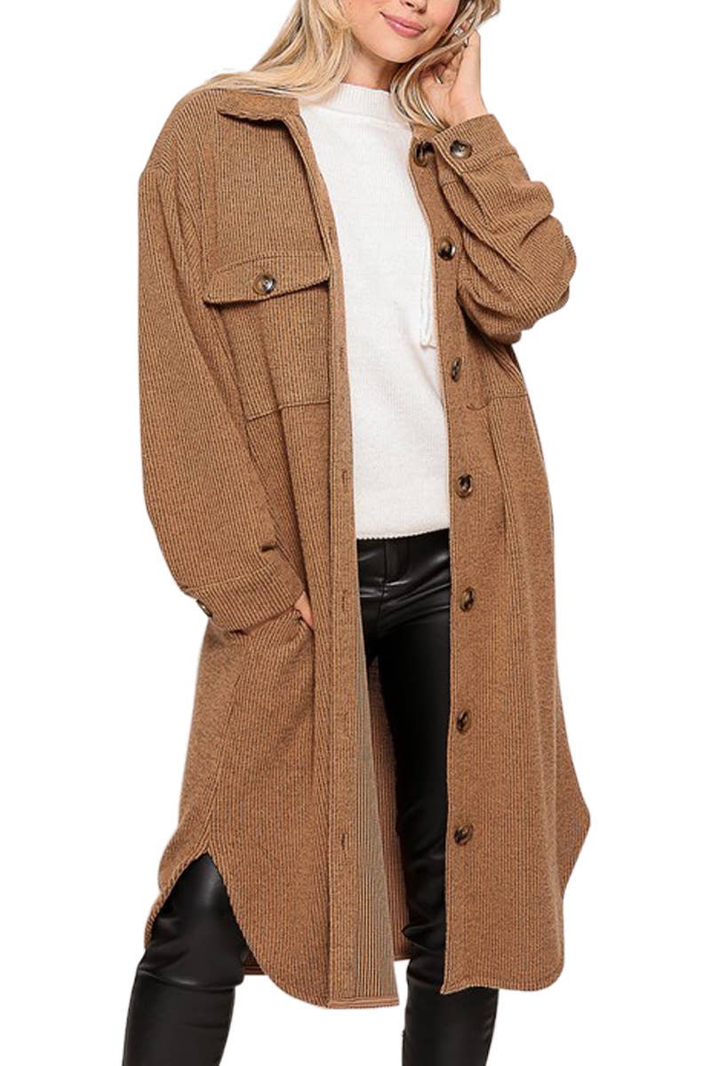 Oversized Waffle Shacket