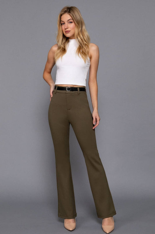 Semi Flare Ponte Pants & Belt