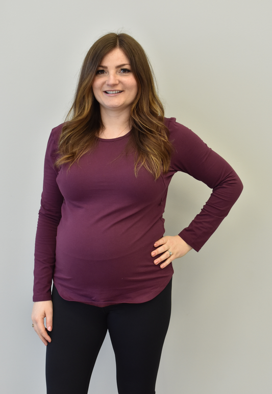 Zipper Long Sleeve Nursing Top