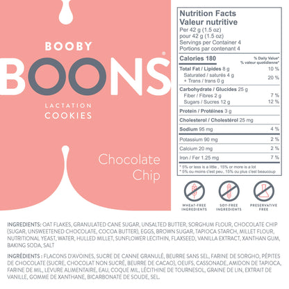 Booby Boons Lactation Cookies; Chocolate Chip