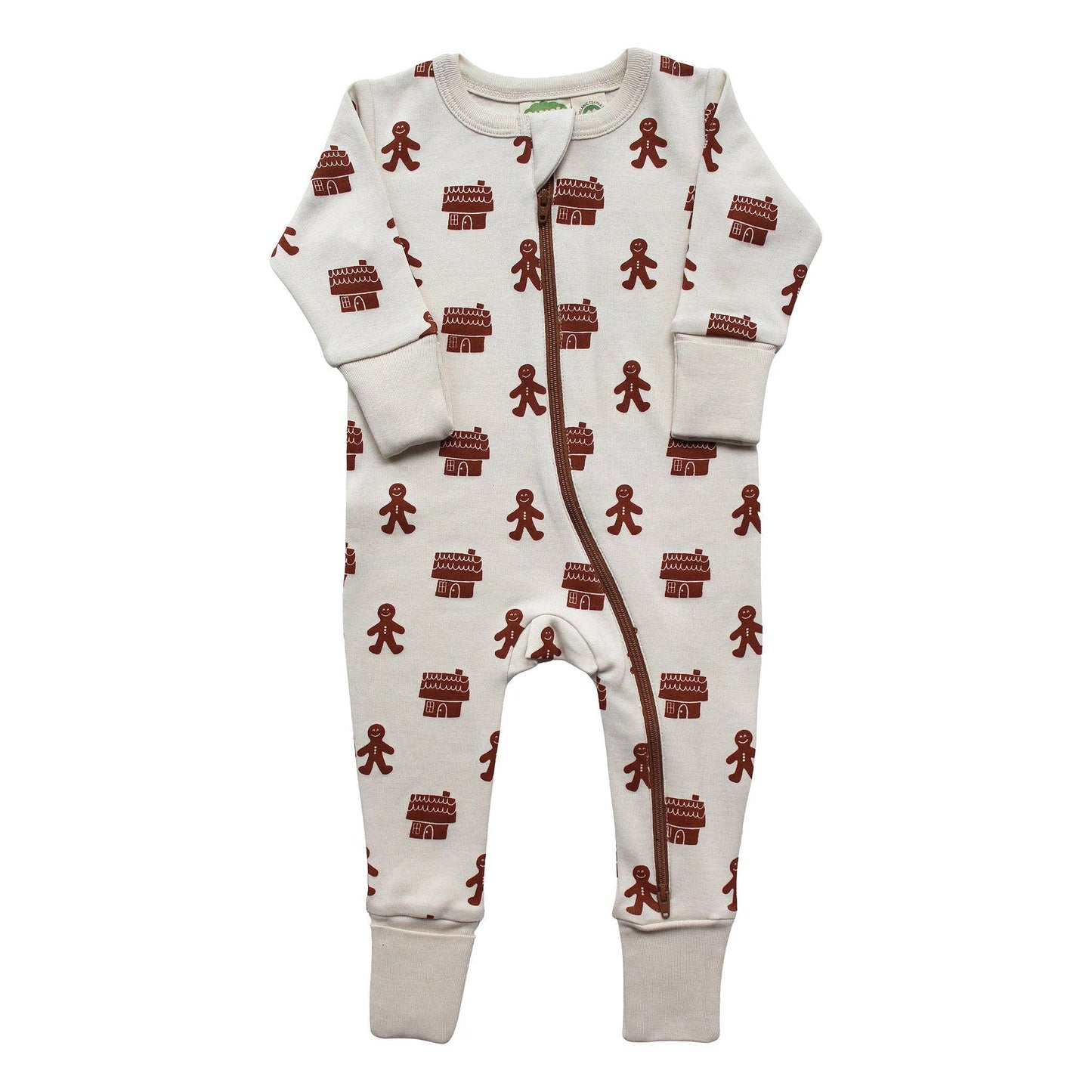 GINGERBREAD Signature Print '2-Way' Zip Romper