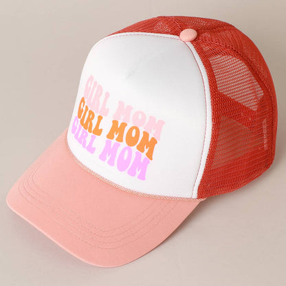 GIRL MOM Foam Trucker Hat: ONE SIZE / DUSTY ROSE