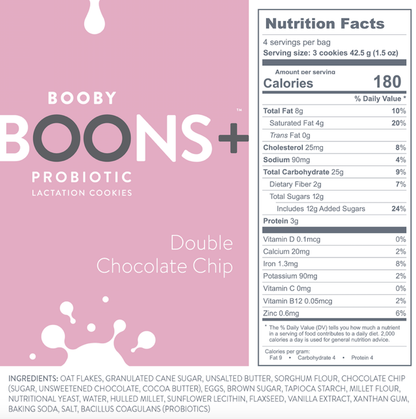 Booby Boons+™ Probiotic Lactation Cookies || Double Chocolate Chip